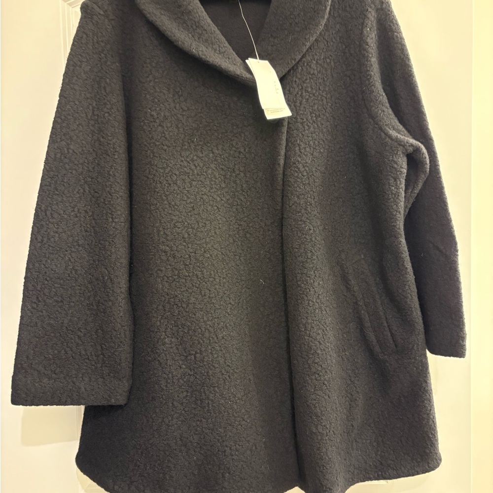 Eileen Fisher Black Cape Jacket - Picture 5 of 6